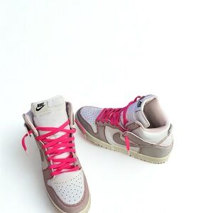 Nike High-Tops with Bright Pink Accents